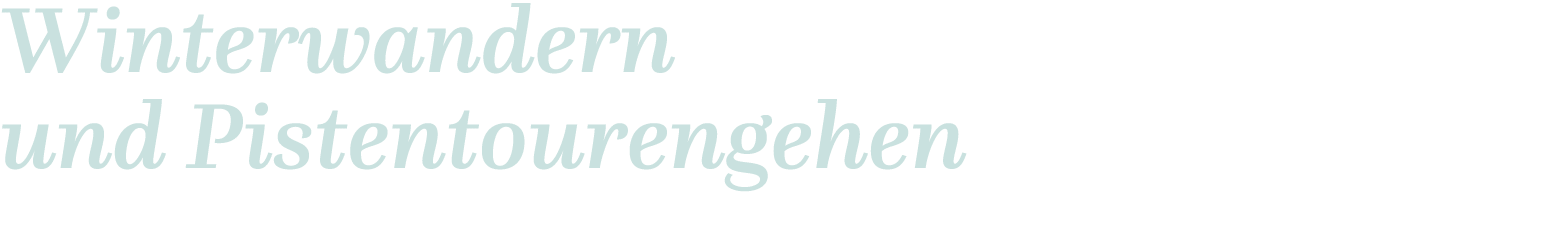 Winterwandern und Pistentourengehen 